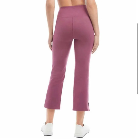 Jockey Ladies Yoga Capri Cropped Slit Flare Stretch Pant Mauve/Nocturne Sz Small - Picture 3 of 9